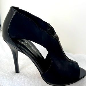 Donald J Pliner Black Zip Stilettos Heels